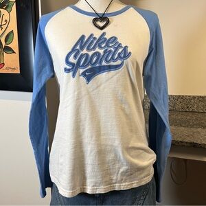 Y2K Nike Large Sporty Baseball Style Long Sleeve T-shirt
